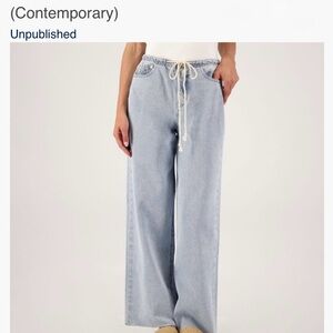 Stylish Women's Light Blue Wide Leg Jeans